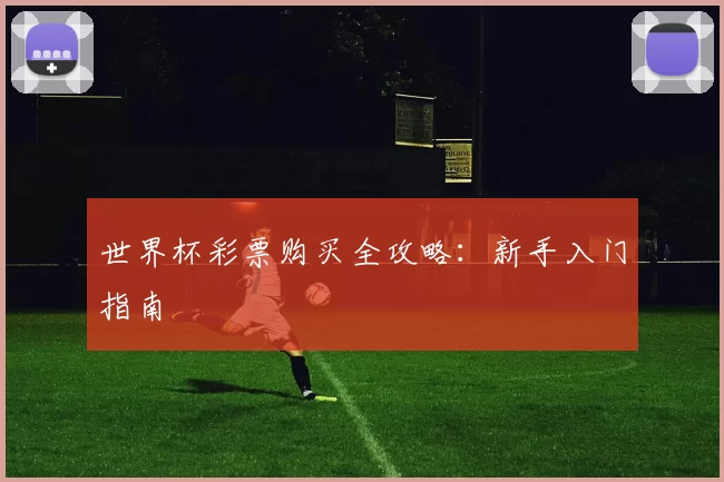 世界杯彩票购买全攻略：新手入门指南